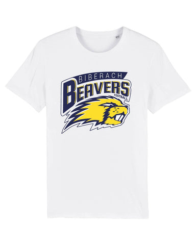 Kids Fan T-Shirt Beaver Football "Retro" - White